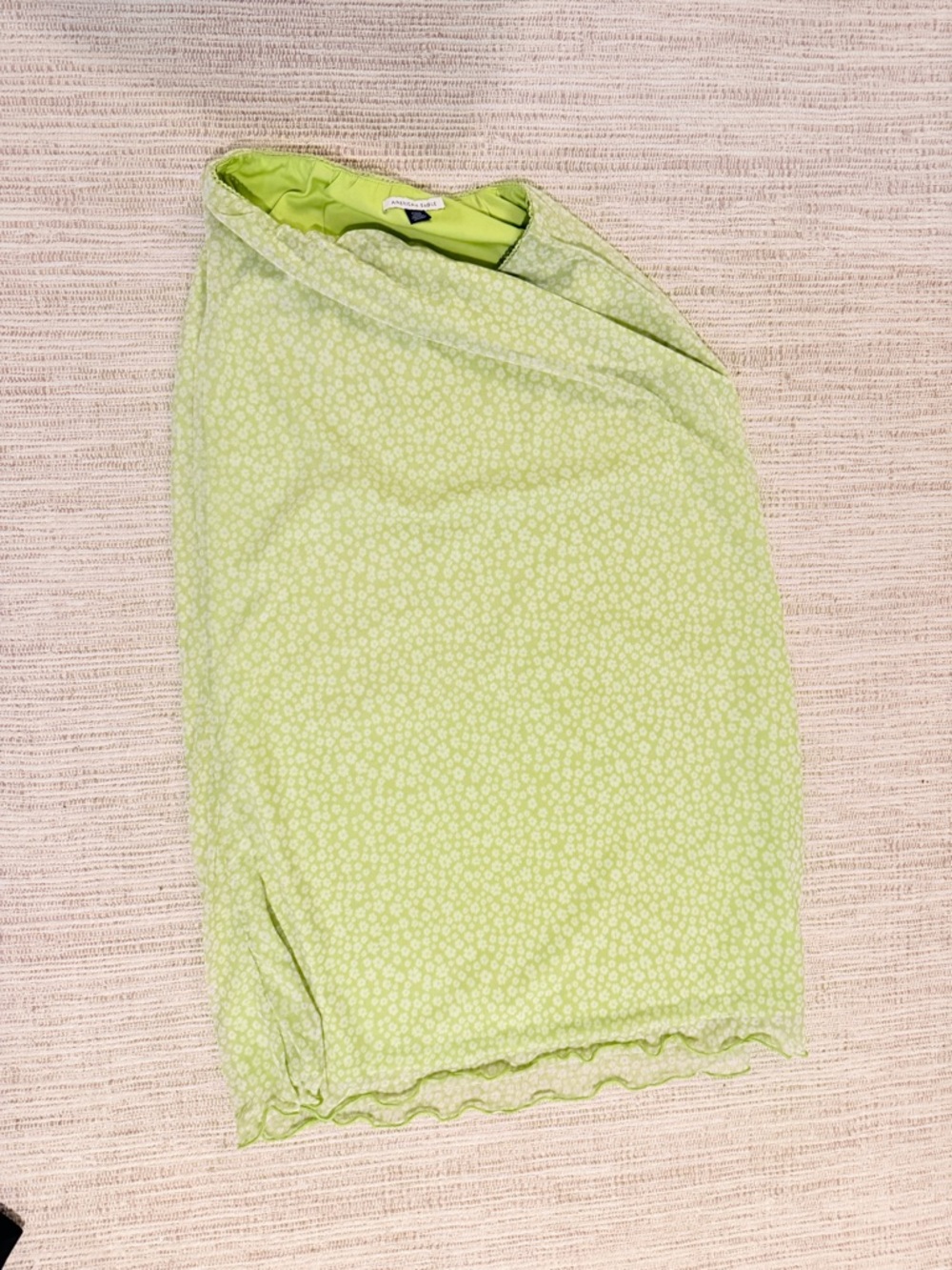 American Eagle Outfitters Light Green Floral Tube Top